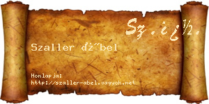 Szaller Ábel névjegykártya